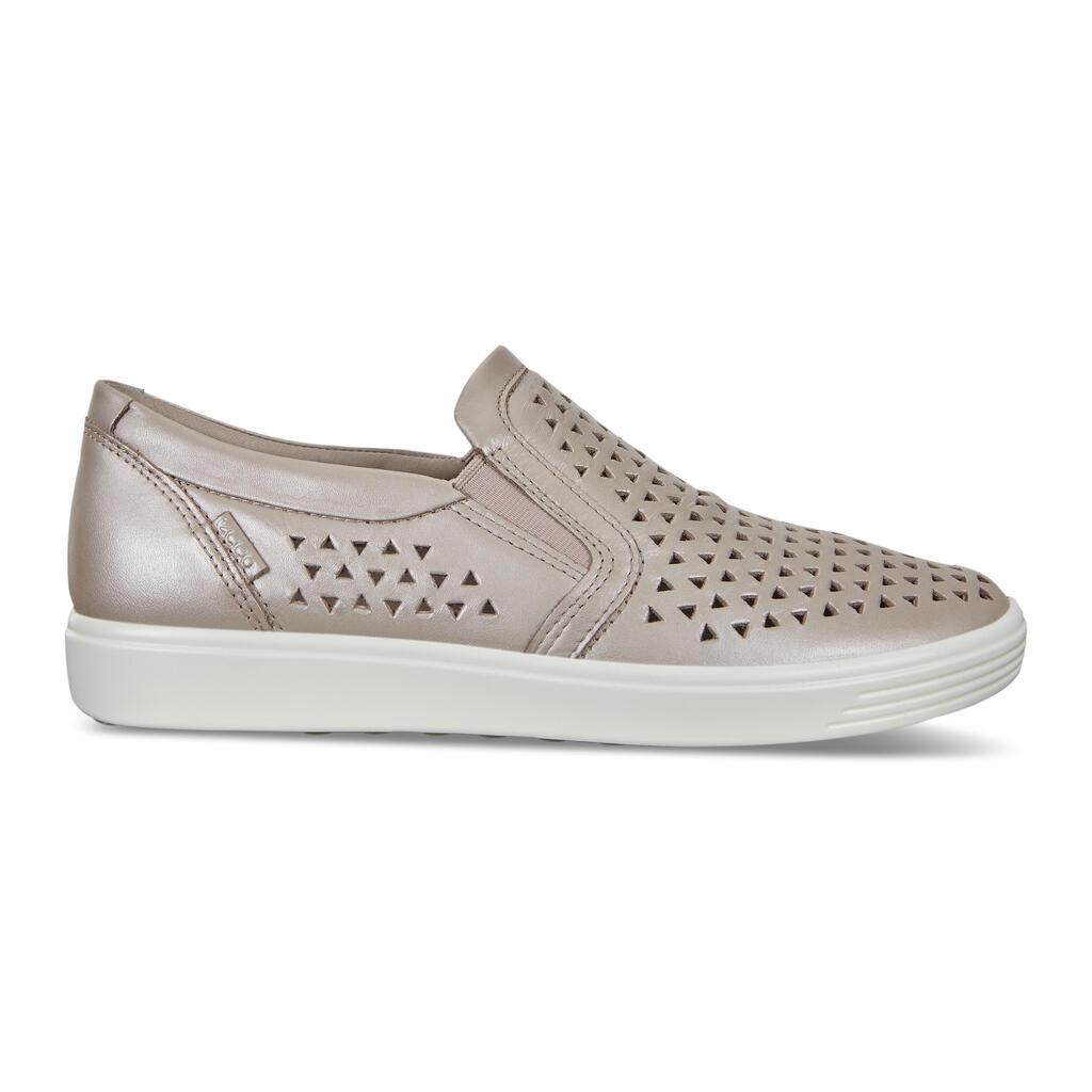 Ecco Soft 7 Womens Slip On Sneakers Grey/Rose Online - India IFH-608135